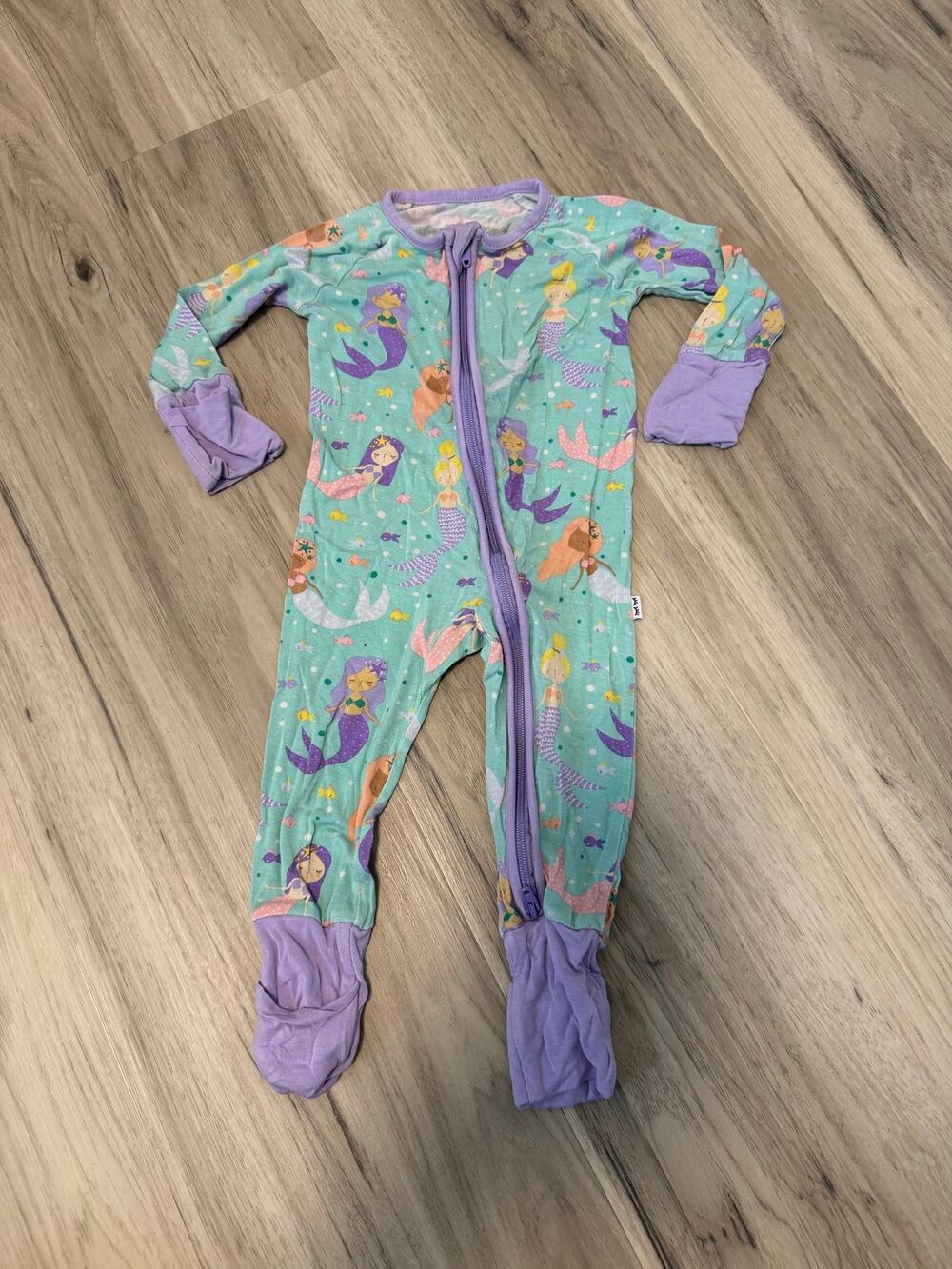 Little Sleepies Girls Mermaid Magic Bamboo Zippy Whimsical Pajamas 0-6 Months